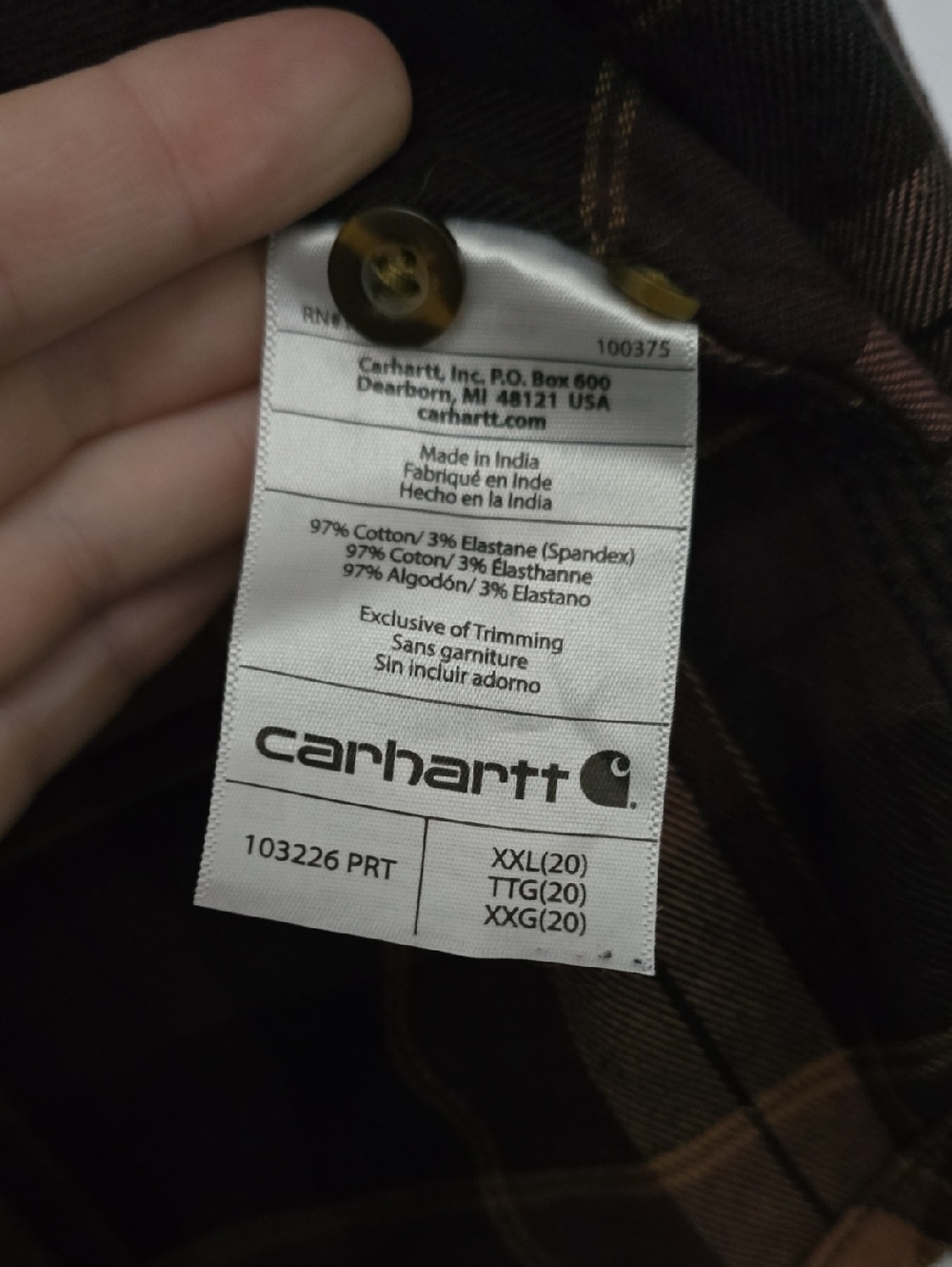 Carhartt Women’s Burgubdy and Purple Plaid Flannel Shirt - Picture 6 of 7